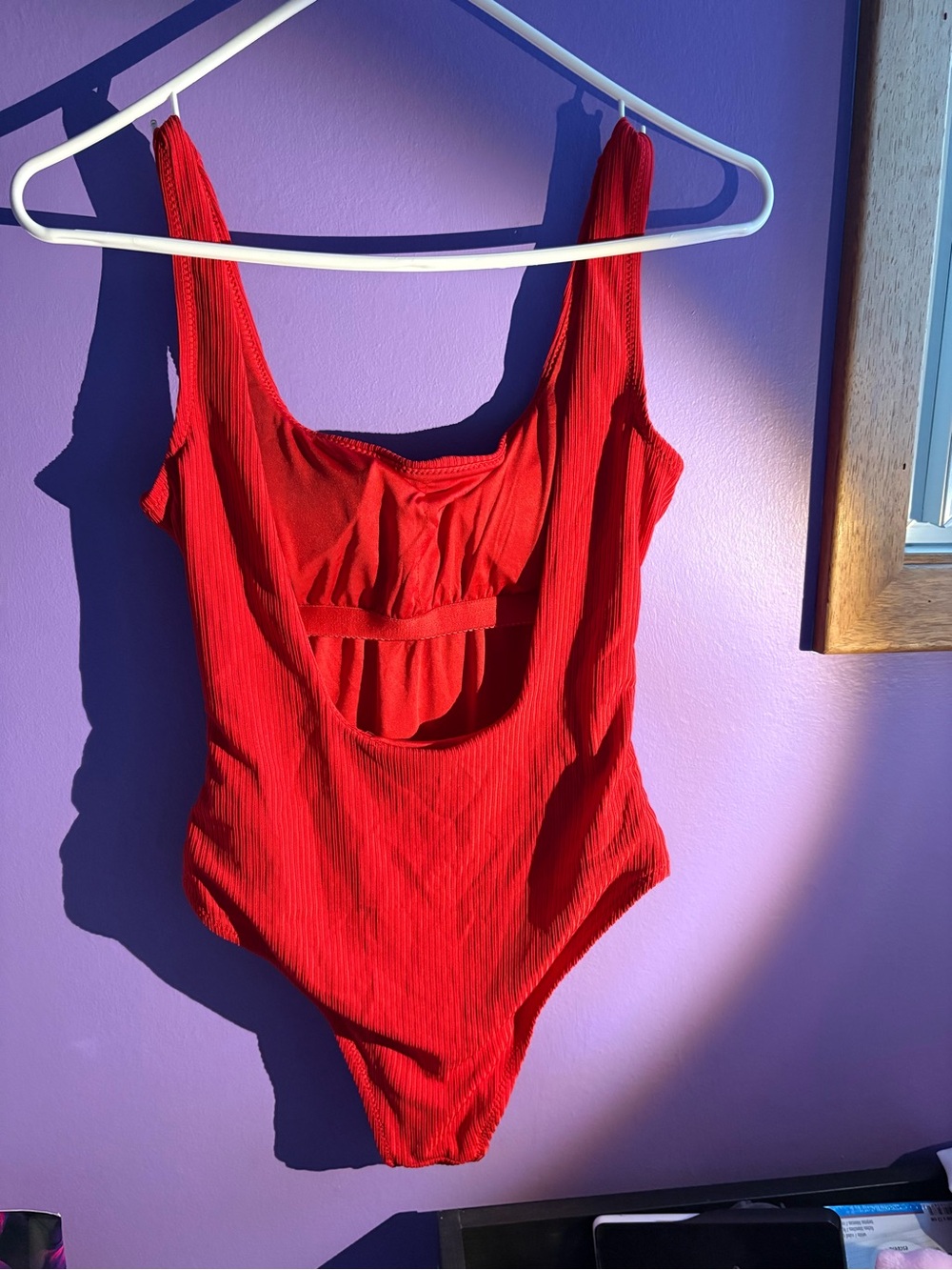Red Back-Less One Piece SwimSuit - Picture 5 of 9